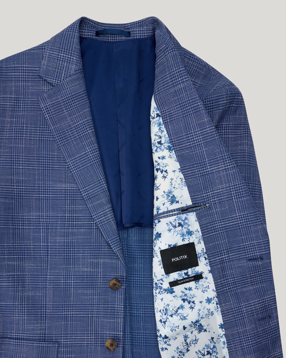 Prince of Wales Check Blazer, Navy, hi-res